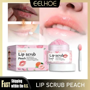 EELHOE Fruit Lip Scrub Cream. 30g Set Pink Peach Brighten Exfoliating Lip Mask; Plumper Moisturizing Nourishing Lip Care.